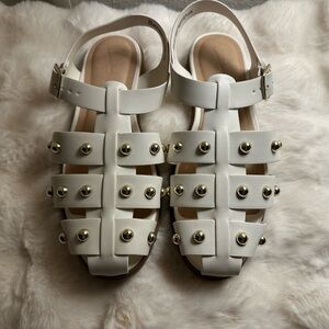 White Studded Sandals
